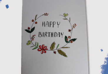 Handlettering - Grußkarte floral