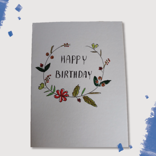 Handlettering - Grußkarte floral